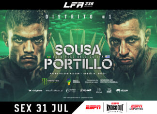 Brasil x Uruguai lidera o card do LFA 238 em Brasília