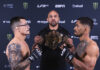 LFA 241 tem disputa de cinturão confirmada após Vinicius Pires e Rafael Pereira baterem o peso em Belo Horizonte