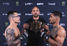 LFA 241 tem disputa de cinturão confirmada após Vinicius Pires e Rafael Pereira baterem o peso em Belo Horizonte